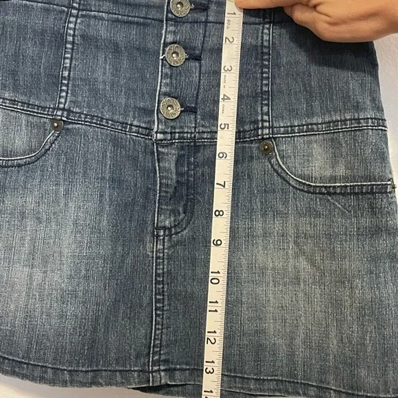 Y2K Hot Kiss Denim Jean Mini Skirt Size 26 - Picture 6 of 6